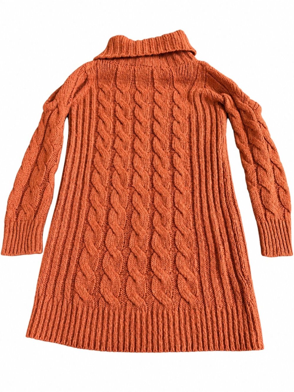 Cecil McBee Rust Cable Knit Turtleneck Sweater Dress OS Y2K